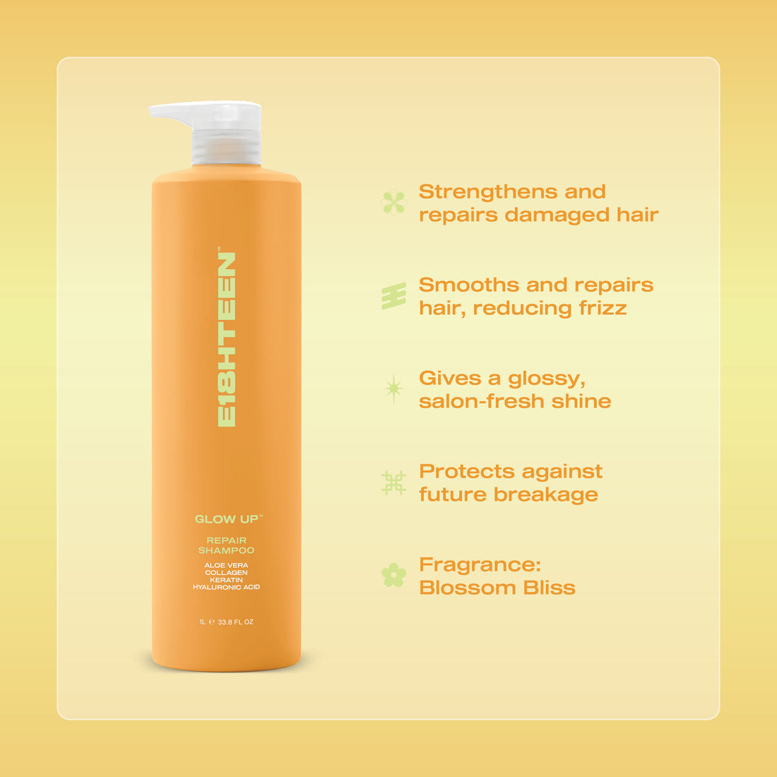 E18HTEEN Glow Up Repair Shampoo 1L