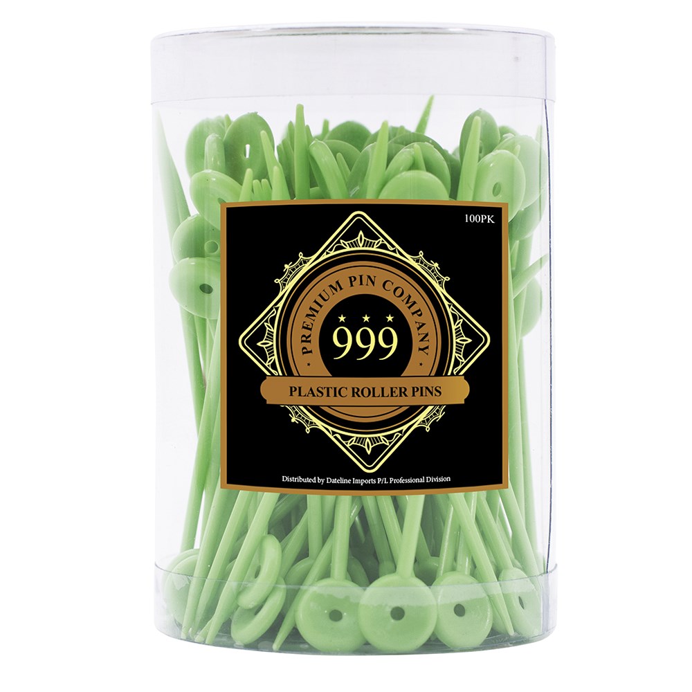 Premium Pin Company 999 Medium Plastic Roller Pins 100pc Green