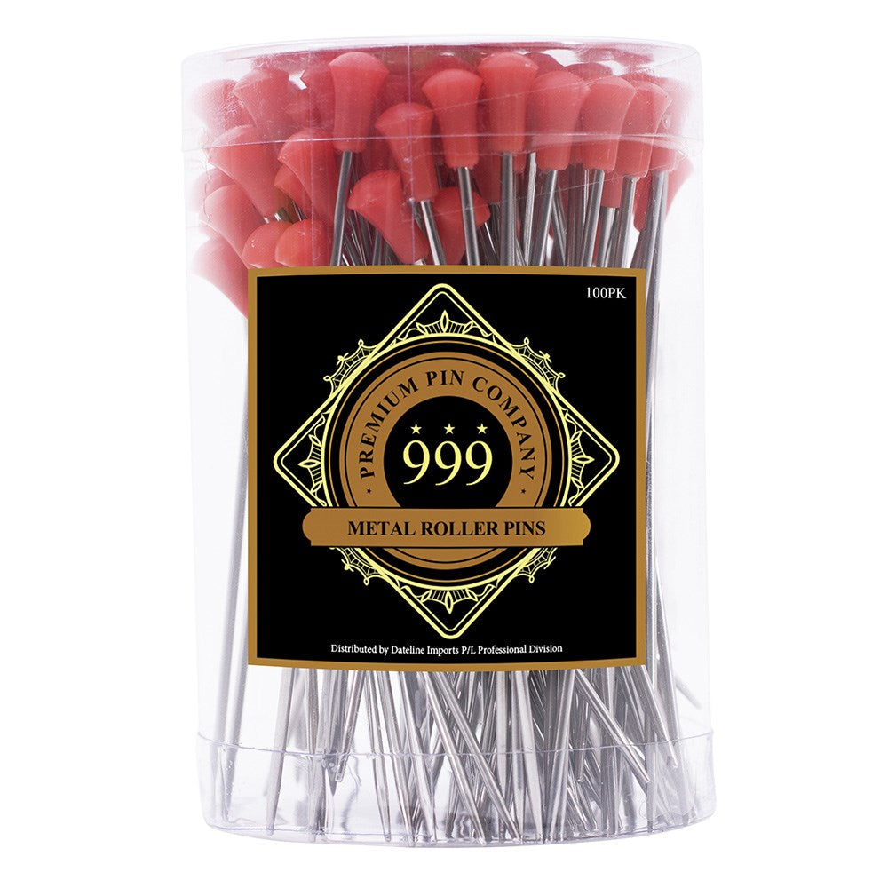 Premium Pin Company 999 Long Metal Roller Pins - Red