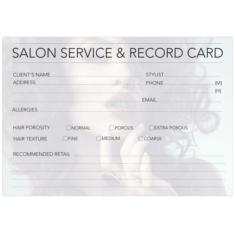 Dateline Professional Hairdressing Salon Record Cards