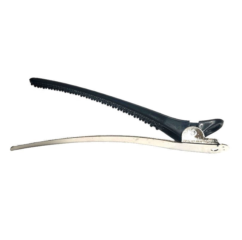 Black Nylon Aluminium Sectioning Hair Clips 12pk