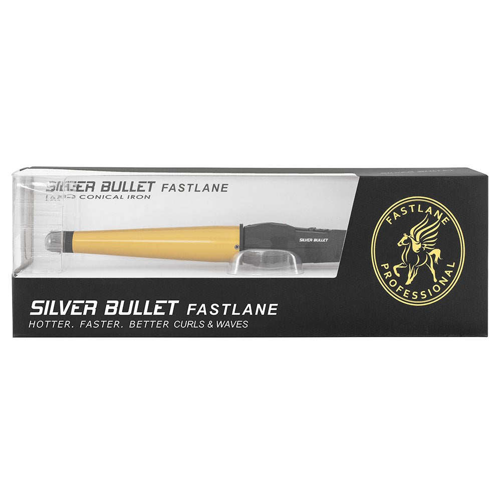 Silver Bullet Fastlane Large Ceramic Conical Curling Iron in Gold