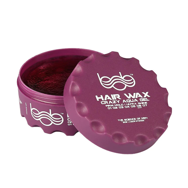 Bob Hair Wax Crazy Aqua Gel Firm Hold Ultra Shine 150ml PURPLE