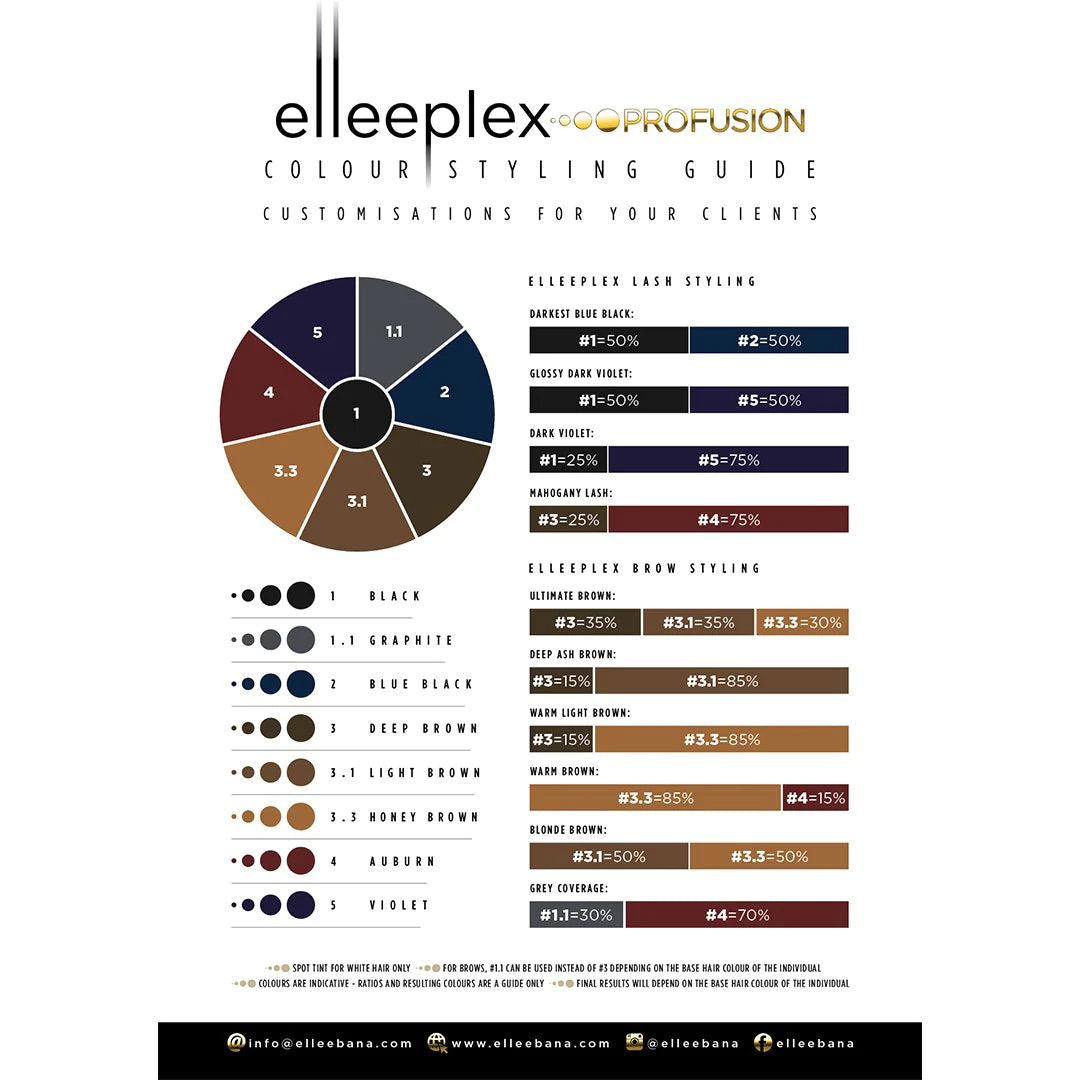 Elleeplex Pro Fusion Eyelash & Eyebrow Tint 20ml - #3 Dark Brown