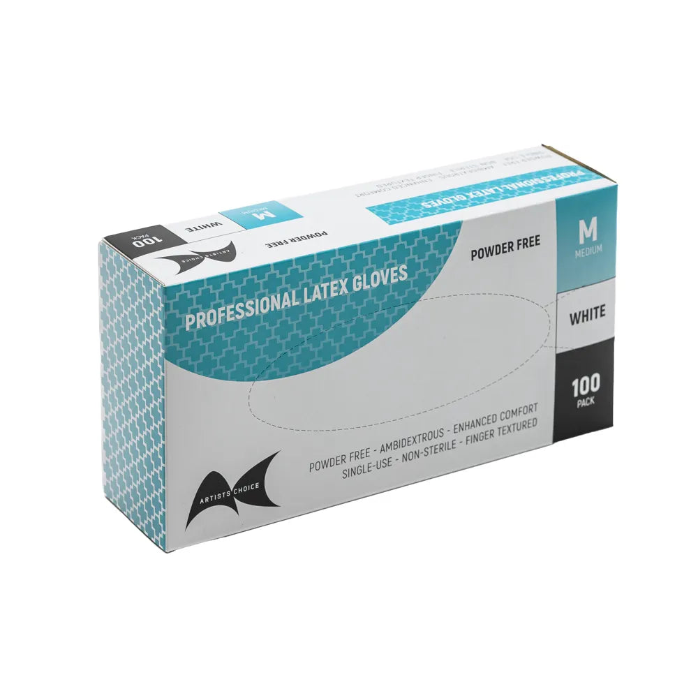 Artists Choice Latex Gloves Medium 100pk (Powder Free)