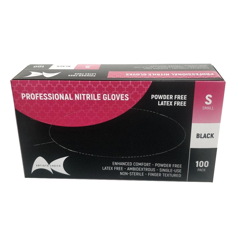 Professional Nitrile gloves Black 100pk - Small