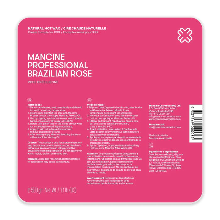 Mancine Hot Wax Brazilian Rose 500g