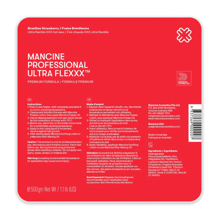 Mancine Hot Wax Ultra Flexxx Brazilian Strawberry 500g