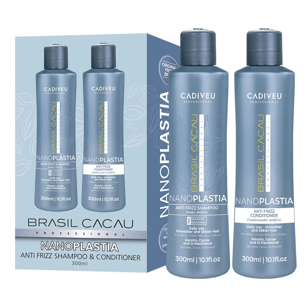 Brasil Cacau NanoPlastia Anti-Frizz Shampoo/Conditioner 300ml Duo