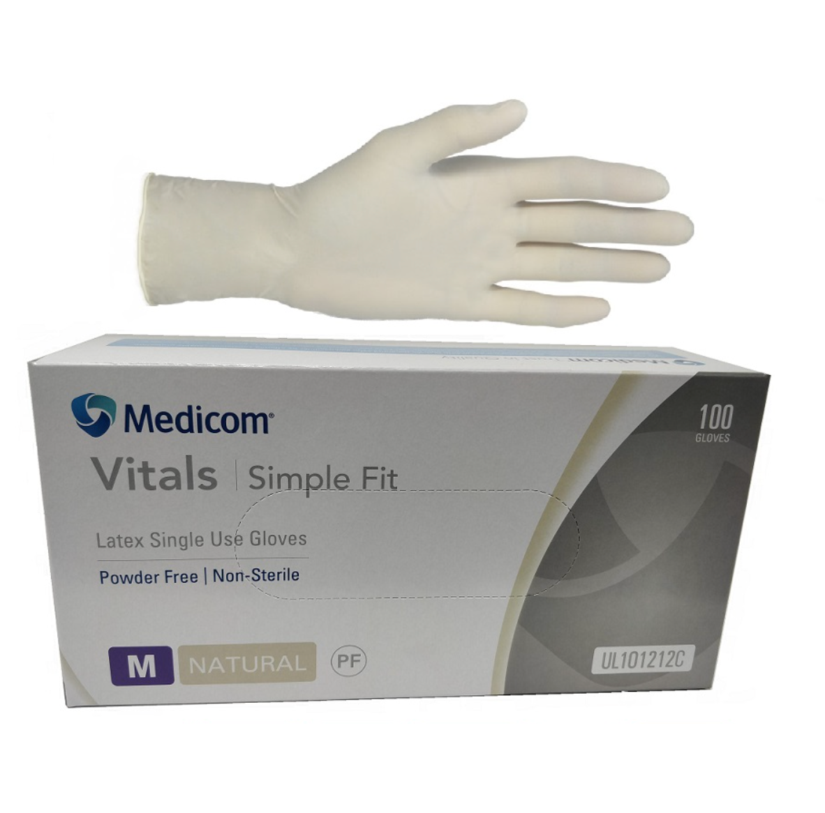 Medicom Vitals Latex Powder Free Gloves 100pk - Medium