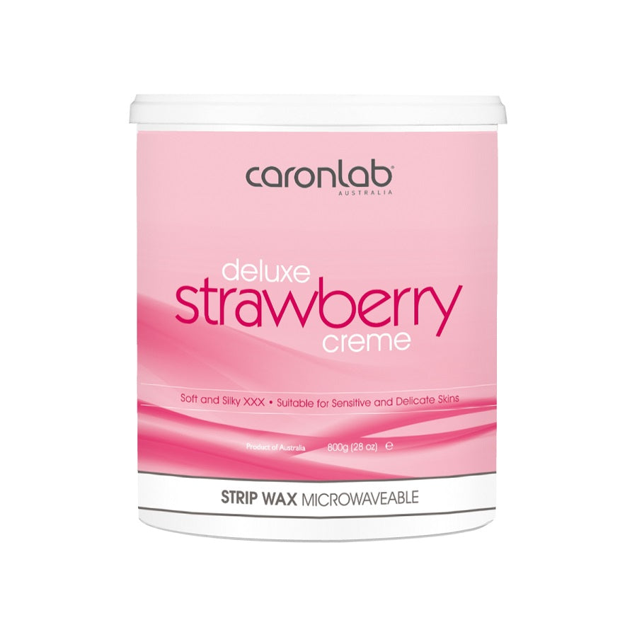 Caronlab Deluxe Strawberry Creme Strip Wax Microwaveable 800ml
