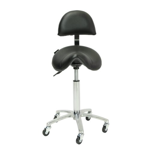 SALON & CO The Hannah Saddle Stool W/Backrest Black