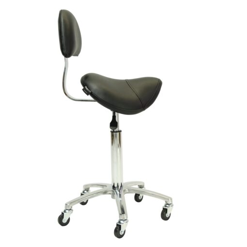SALON & CO The Hannah Saddle Stool W/Backrest Black
