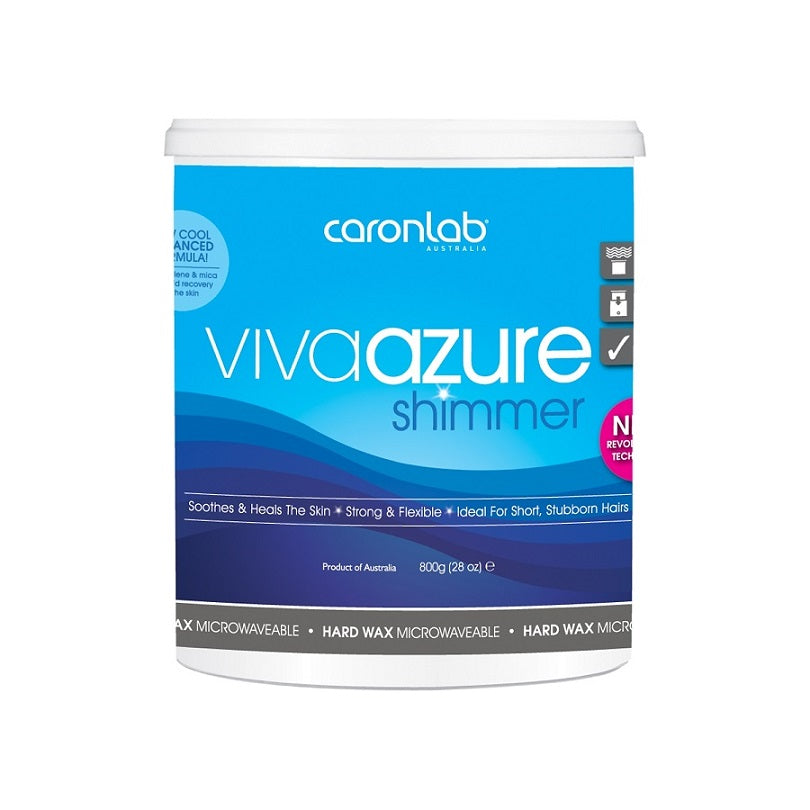 Caronlab Viva Azure Shimmer Hard Wax Microwaveable Jar 800g