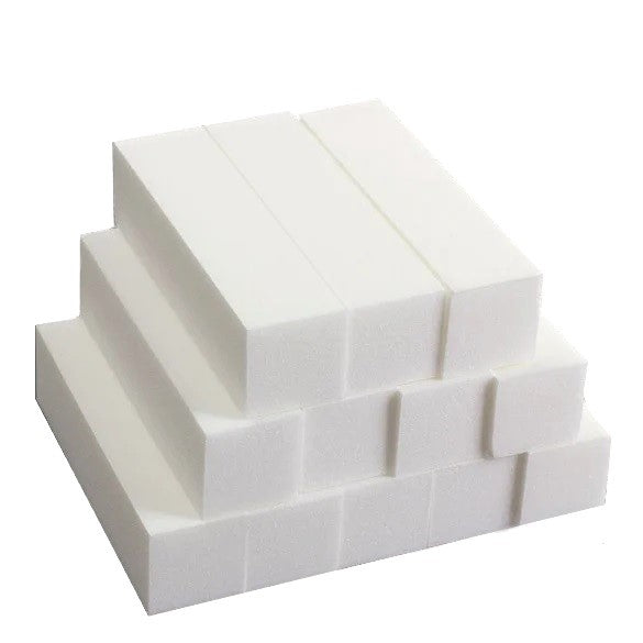 White Nail Buffer block 12pcs pack
