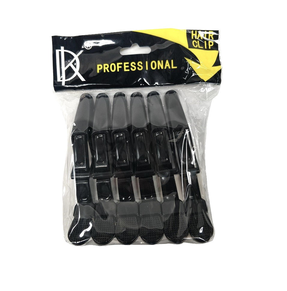 Crocodile Clips Black 6 pcs