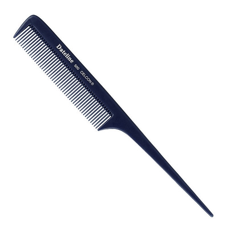 Dateline Professional Black Celcon 500 Regular Plastic Tail Comb - 20cm