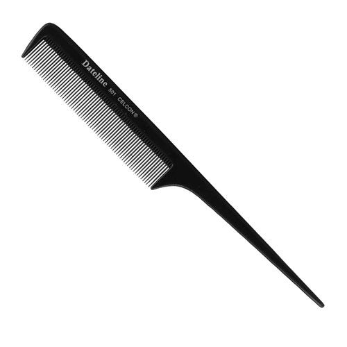 Dateline Professional Black Celcon 501 Fine Plastic Tail Comb - 20cm