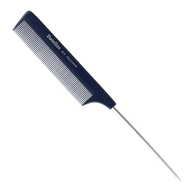 Dateline Professional Black Celcon 510 Metal Tail Comb - 20cm