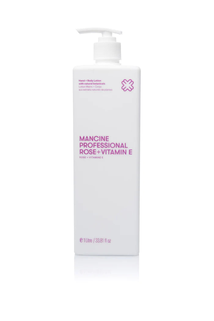 Mancine Hand & Body Lotion: Rose & Vitamin E 1 Litre [SALE $25ea]