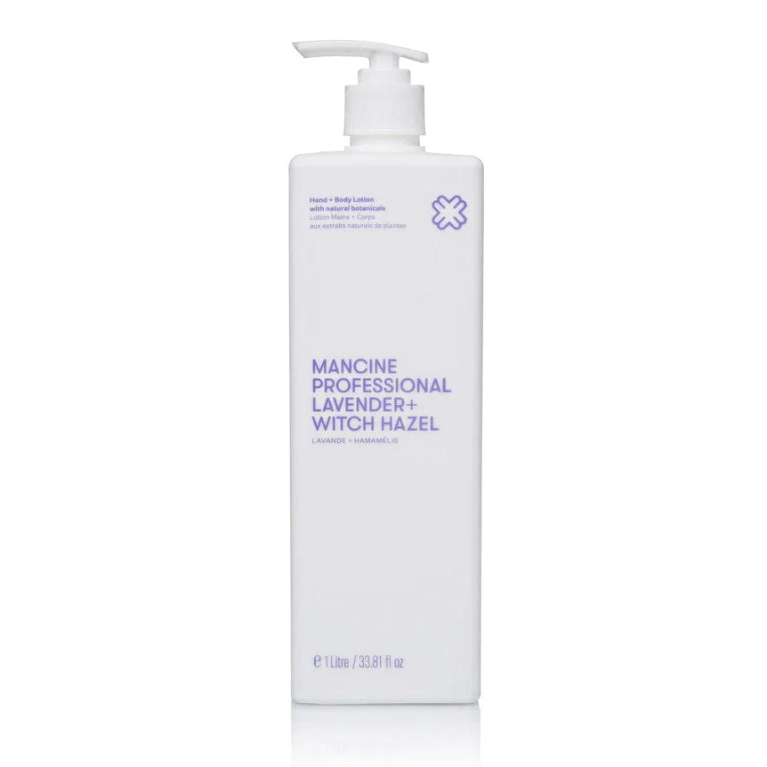 Mancine Hand & Body Lotion: Lavender & Witch-Hazel 1 Litre [SALE $25ea]