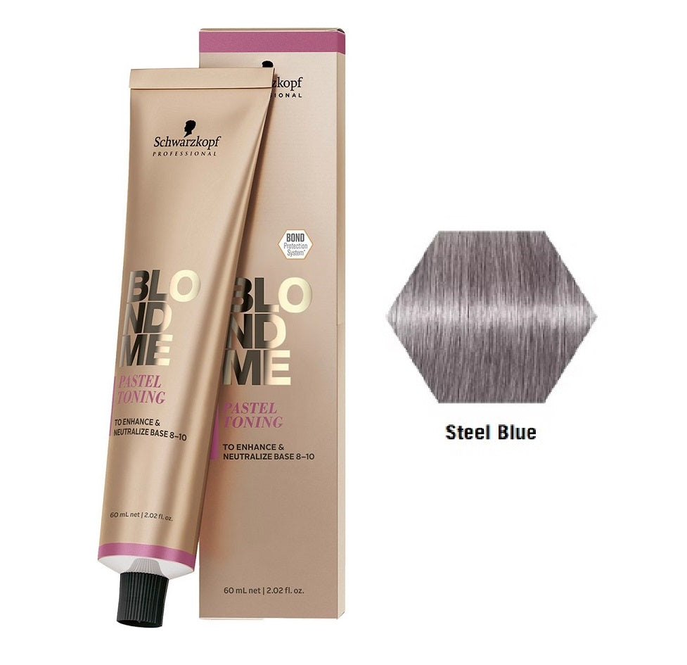 Schwarzkopf Blondme Pastel Toning Steel Blue 60mL T-Steel Blue