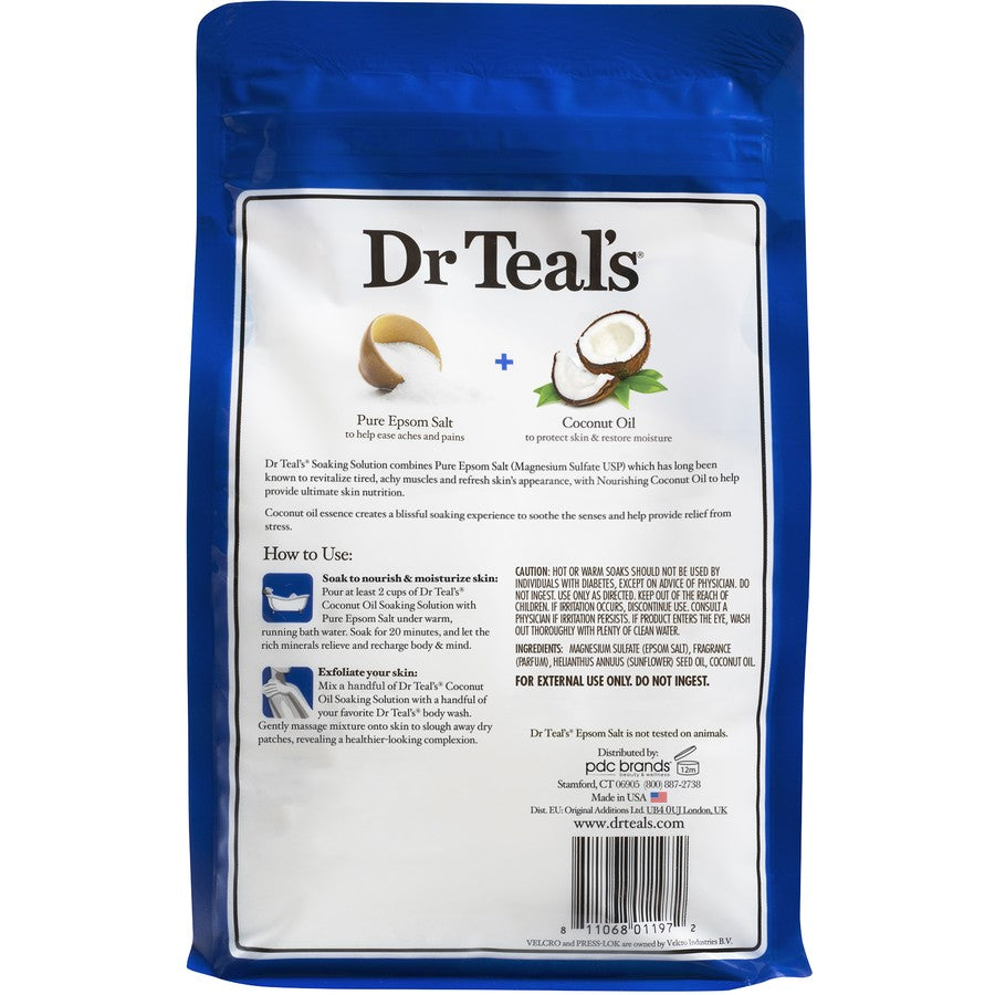 Dr Teal's Pure Epsom Salt Soaking Solution 1.36kg - Coconut Oil