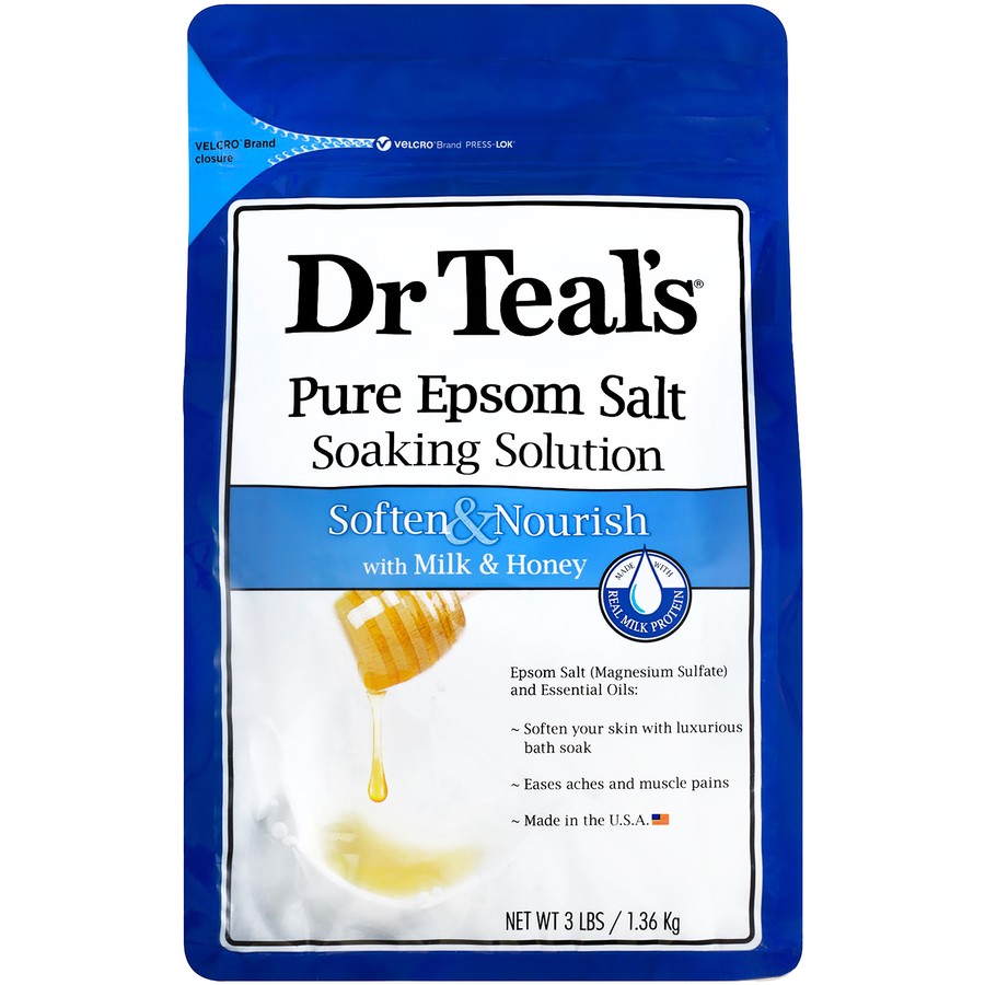 Dr Teals Pure Epsom Salt 1.36kg - Milk & Honey