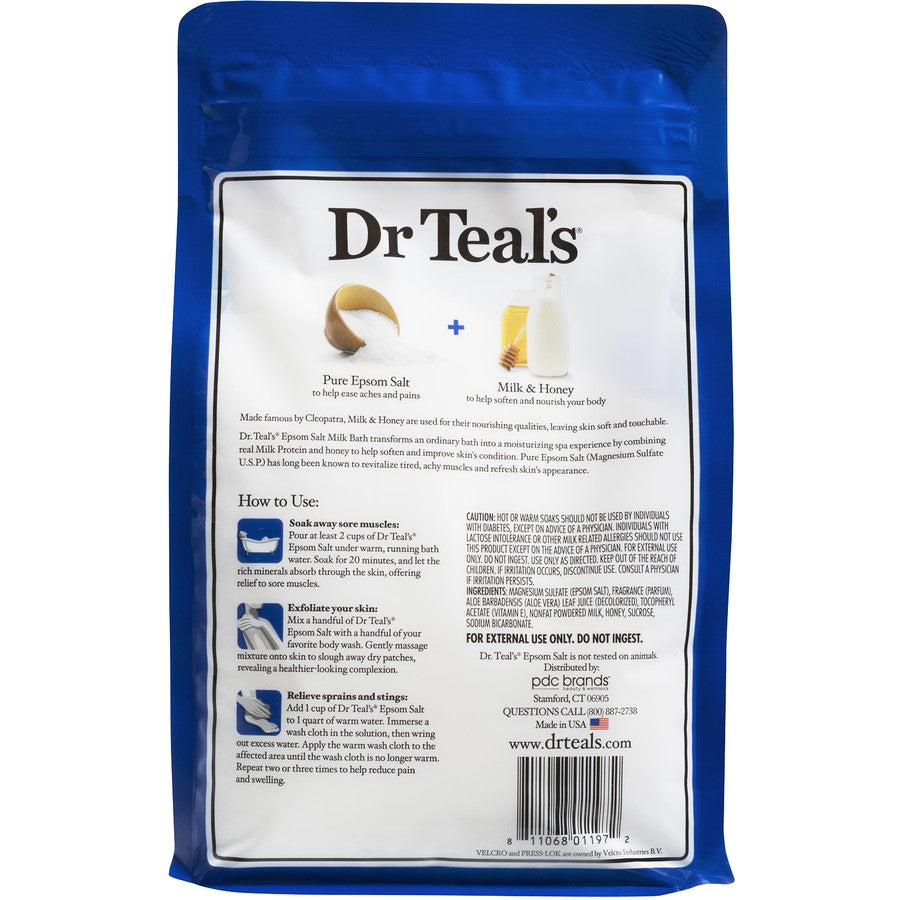 Dr Teals Pure Epsom Salt 1.36kg - Milk & Honey