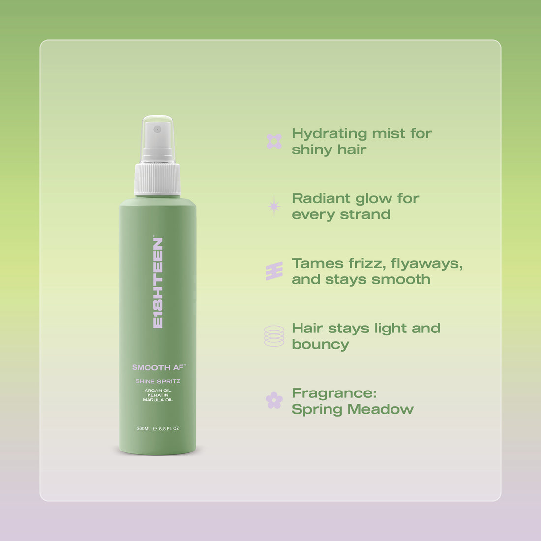 E18HTEEN Smooth AF Shine Spritz 200ml