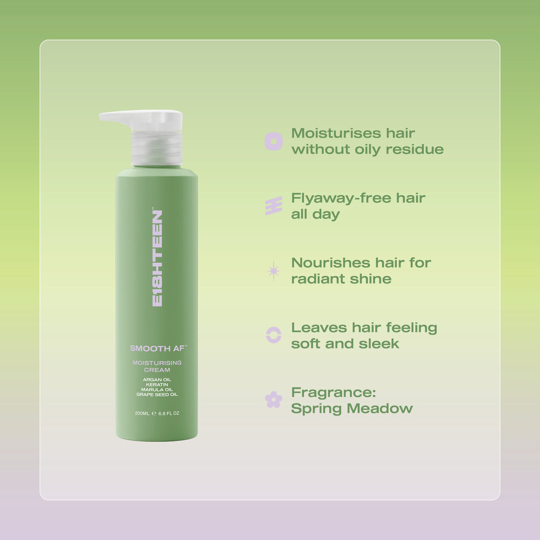 E18HTEEN Smooth AF Moisturising Cream 200ml