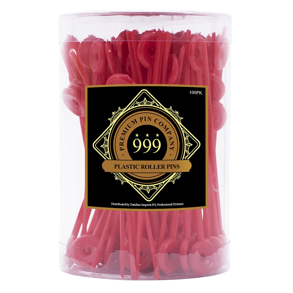 Premium Pin Company 999 Long Plastic Roller Pins 100pc Red