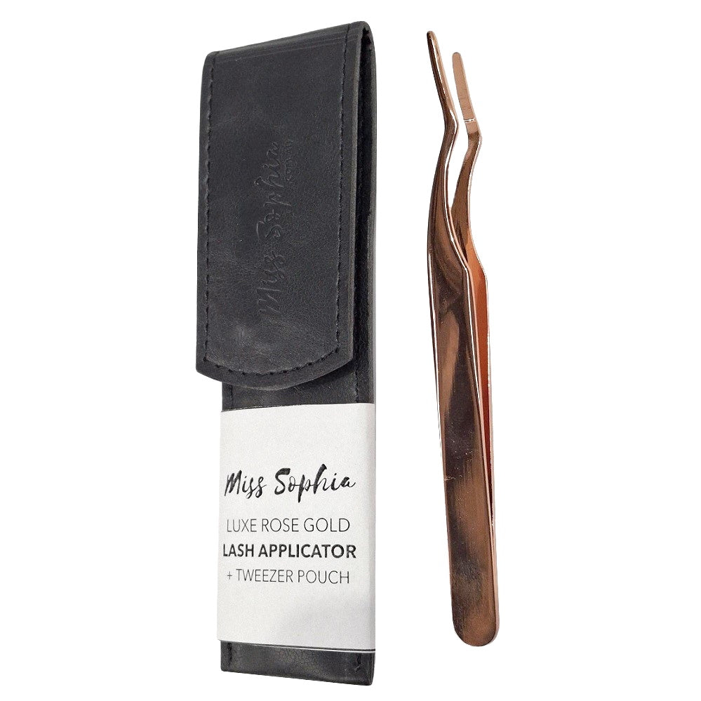 Miss Sophia Lash Tweezer Applicator & Pouch Rose Gold