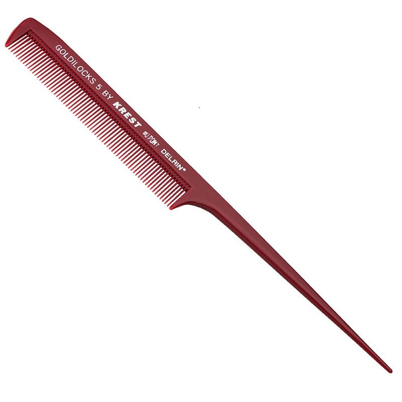 Krest No. 5 Fine Plastic Burgundy Tail Comb - 21.5cm