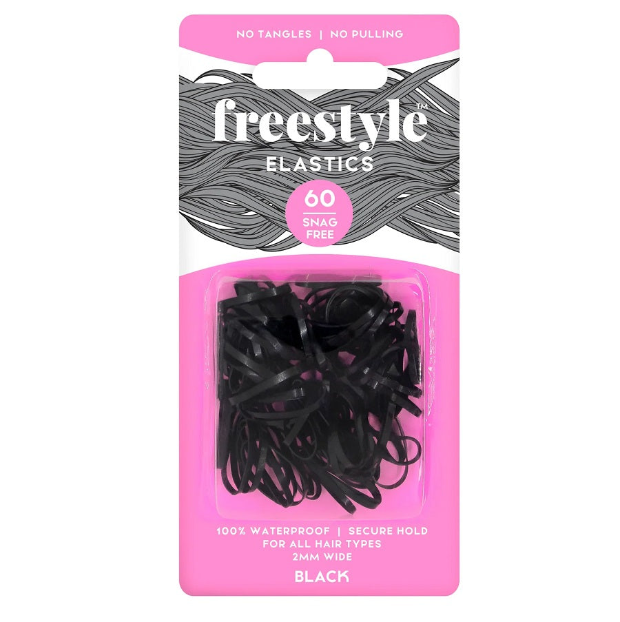 Freestyle Snag Free Elastics 2mm 60pc - Black