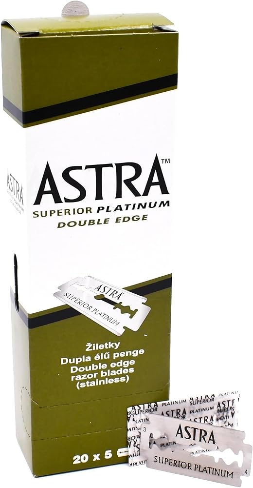 ASTRA Platinum Double Edge Safety Razor Blades - 100 Blades (20 x 5pk)