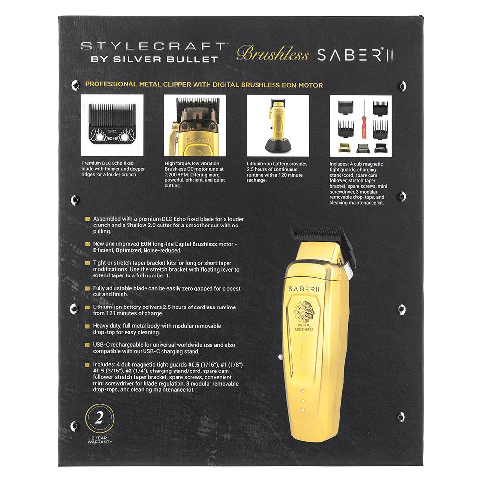 StyleCraft by Silver Bullet Saber 2.0 Hair Clipper - Gold