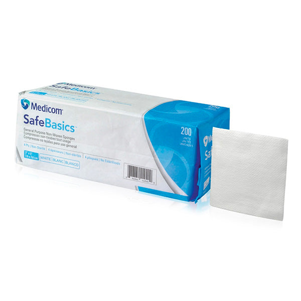 MEDICOM Non Woven Gauze 7.6 x 7.6cm x 4ply 200pk