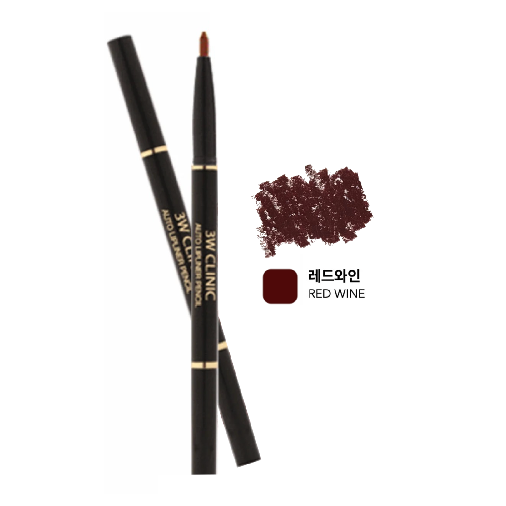 3W CLINIC Auto Wind Up Lip Liner Dual Sided - Red Wine