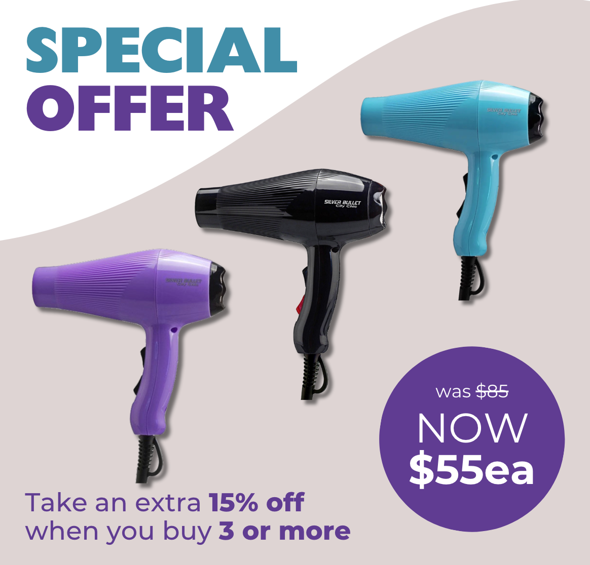 Silver Bullet City Chic Hair Dryer - Aqua