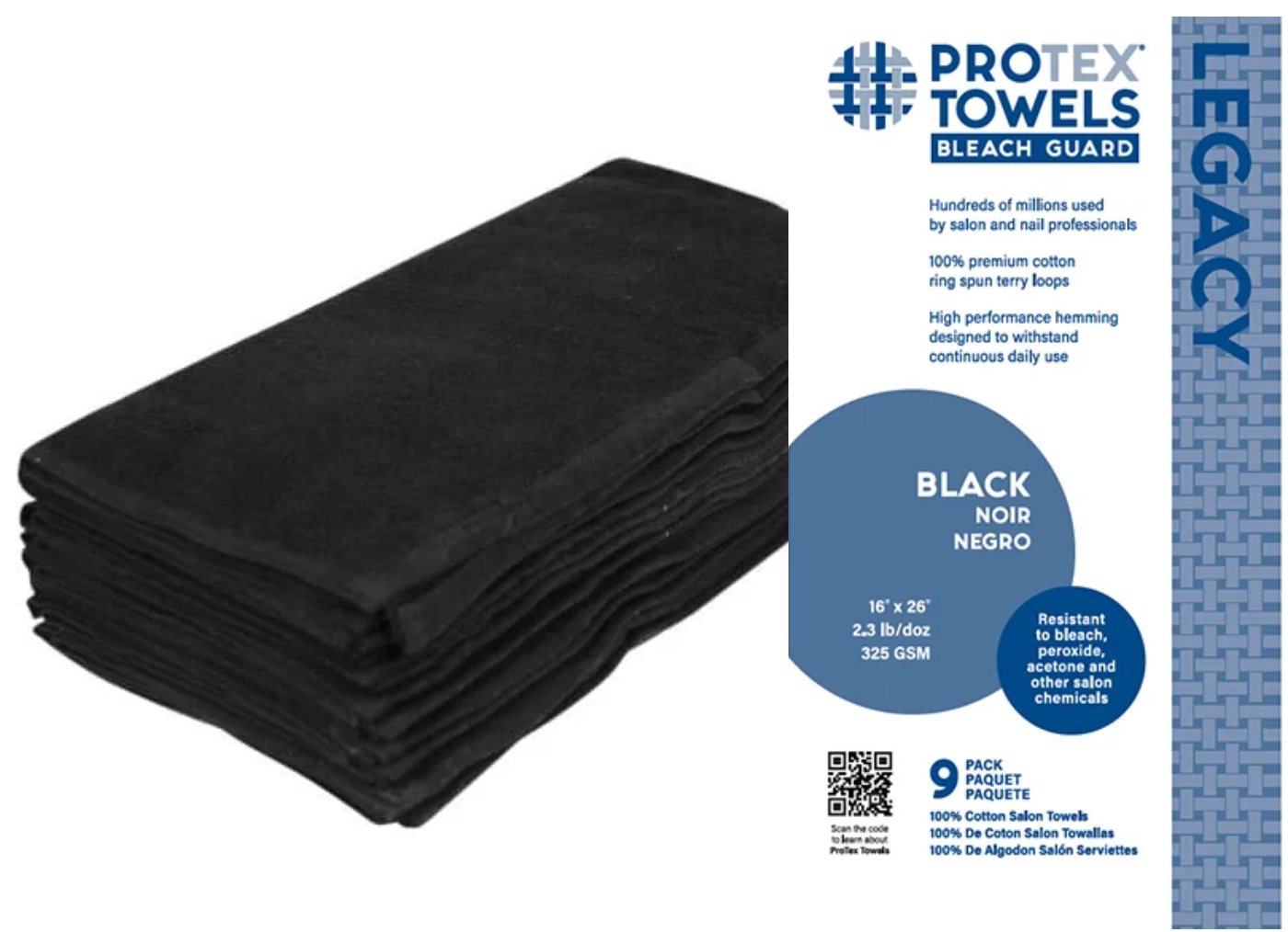 Protex Towel 9pk Black