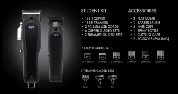 TUFT ELITEi Cordless Trimmer and Clipper Complete Salon Student Kit