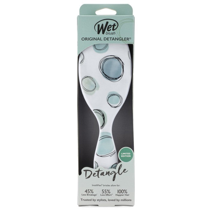 Wet Brush Detangler - Watercolor Teal Dots