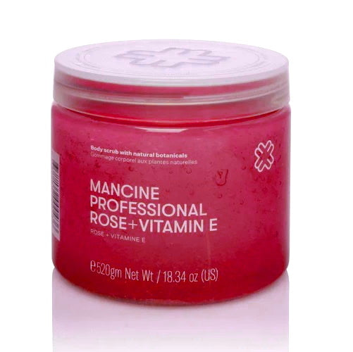 Mancine Professional Salt Body Scrub / Rose + Vitamin E 520g