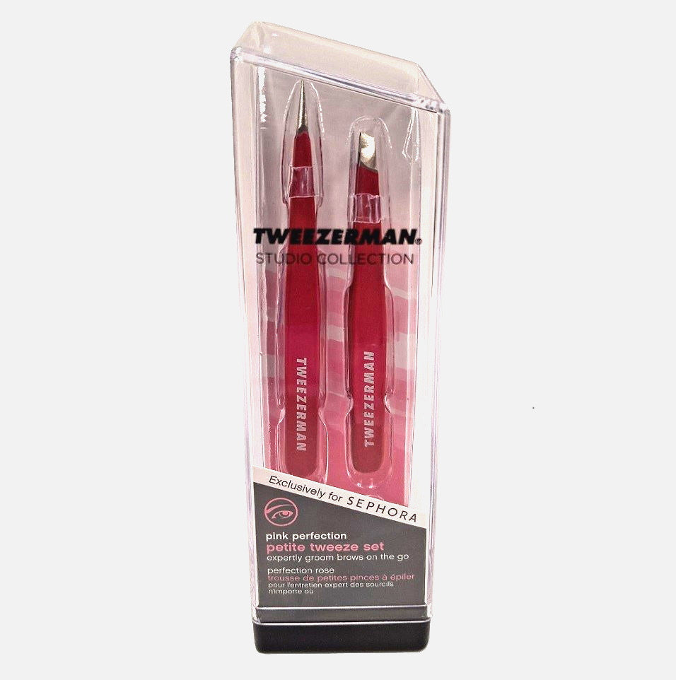 Tweezerman Mini Petite Tweezer Set Fuchsia