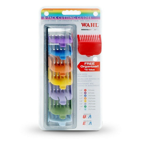 Wahl Cutting Guide Attachment Combs 8 Pack - Colour Coded
